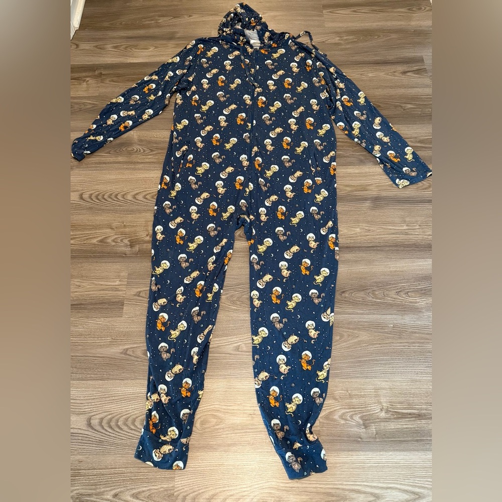 MeUndies One Piece Pajama Sleep PJ Cat Outer Space Unisex Mens XL Women’s 2XL